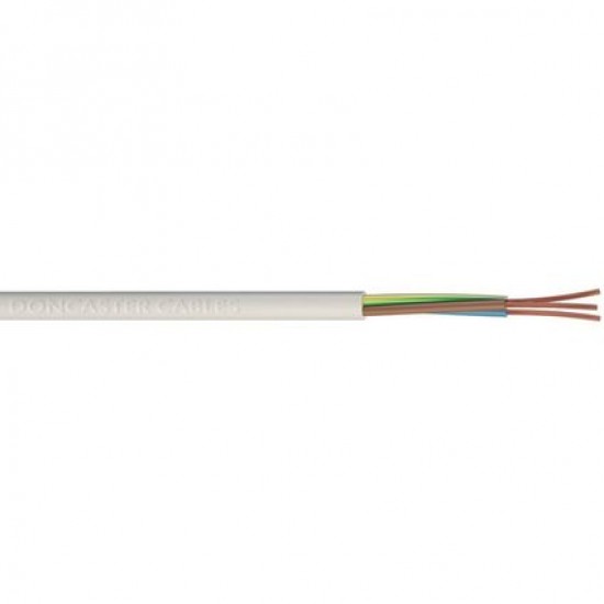 0.5mm Round White 2 Core Flex 2182Y 100Mtrs