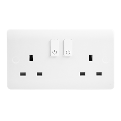 Click CMA30036 Click Smart Plus Polar White 2 Gang 13A Smart Switched Socket Outlet