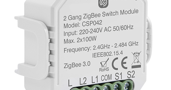 Click CSP042 White Click Smart Plus 2 Gang 2x 100W Smart Switching Receiver
