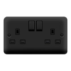 Click DPMB536BK Socket DP 2G Swd 13A MB
