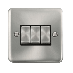 Click DPSC413BK Plateswitch 3G 2W 10A SC