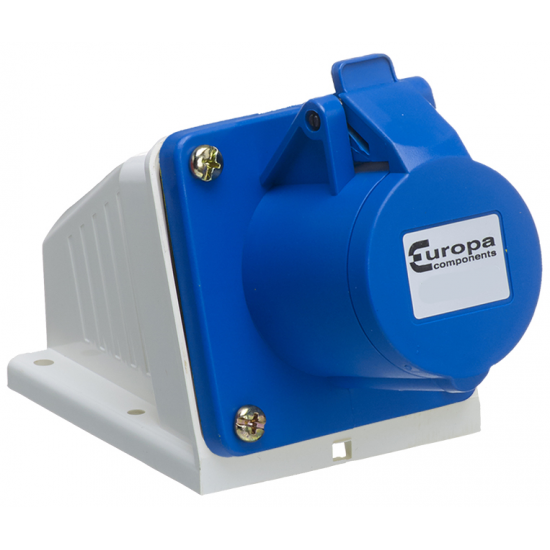 Blue 16A 2P+E 240V Wall Mounted Socket