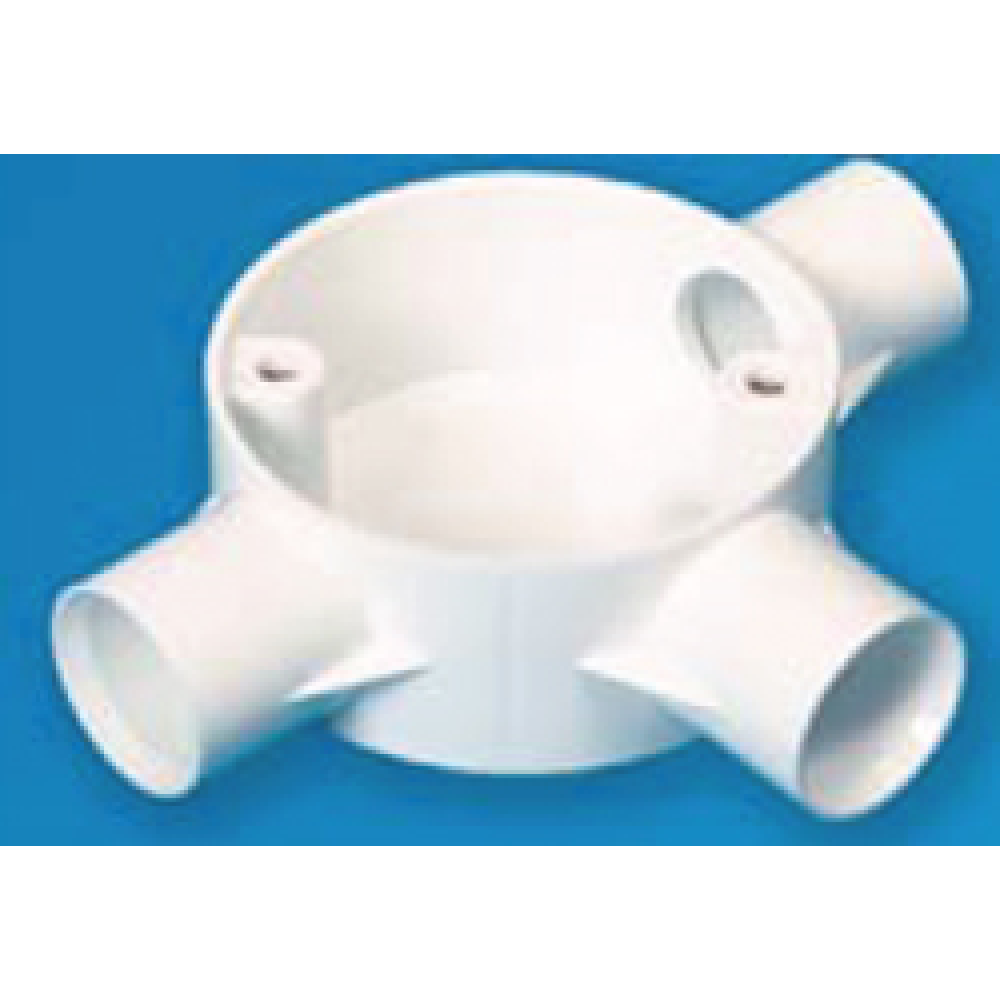 25MM PVC CONDUIT TEE BOX WHITE