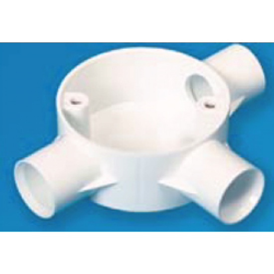25MM PVC CONDUIT TEE BOX WHITE