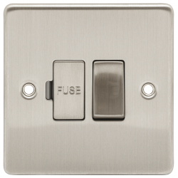 BRUSHED CHROME SWITCHED FUSED SPUR GREY INS