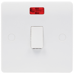 20 AMP DOUBLE POLE SWITCH WITH NEON WHITE MOULDED MEDIAN