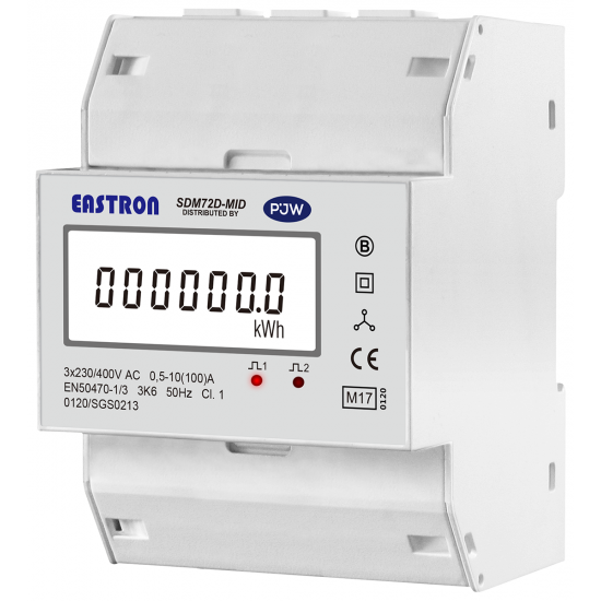 PJW DRT100-4MOD kWh 4 Mod Meter 100A