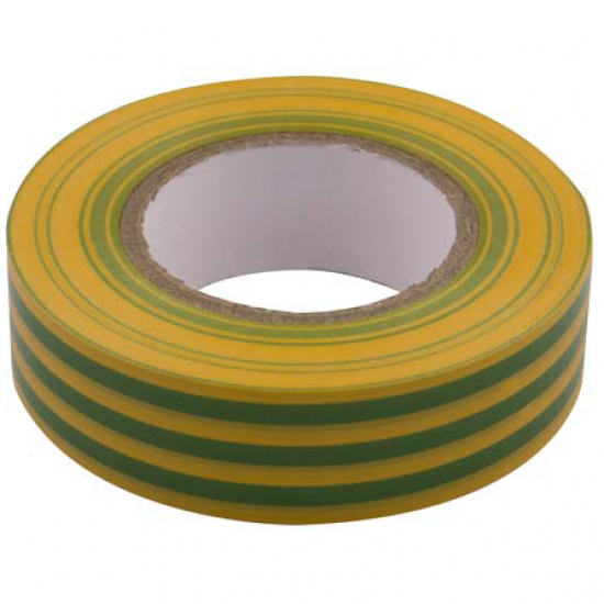 19mm Green/Yellow Insulation Tape 20mtr Roll