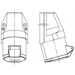 Red 16A 3P+E 415V Wall Mounted Socket