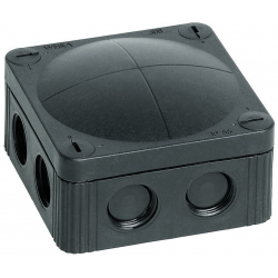 IP66 Junction Box 85x85x51mm M20 Threaded KO's (BLACK)