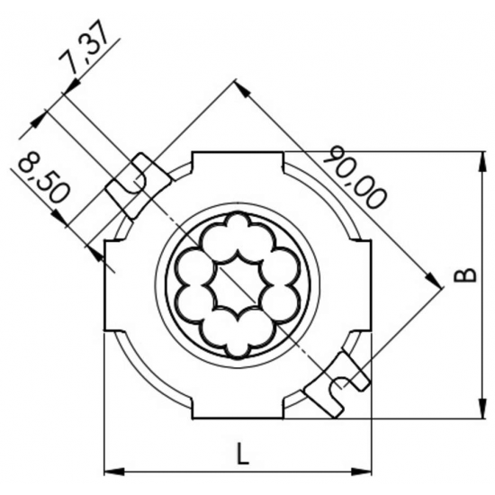 WISKA ROUND COMBI BOX 82x57mm C/W WAGO 221